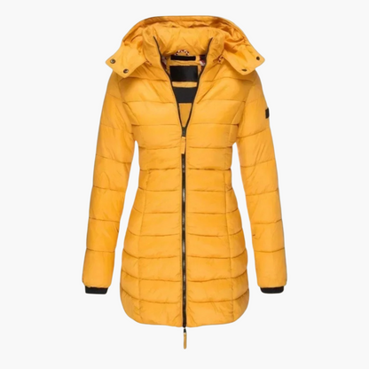 Women's Quilted Winter Parka – Elegant Long Puffer Coat for Cold Weather