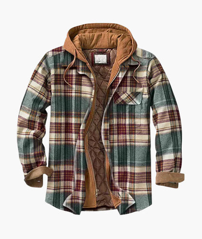 Men's Hooded Plaid Shirt Jacket for Everyday Comfort and Style