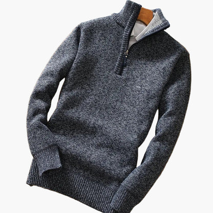 Men's Knitted Half-Zip Sweater – Relaxed Fit, Casual & Semi-Formal Style