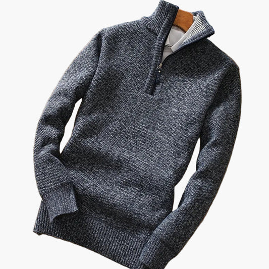 Men's Knitted Half-Zip Sweater – Relaxed Fit, Casual & Semi-Formal Style