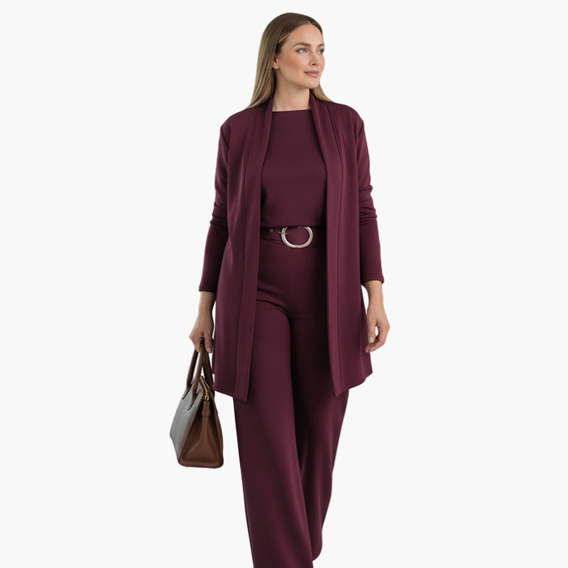 Women's Three-Piece Elegant Business & Casual Pantsuit Set – Classic Tailored Outfit
