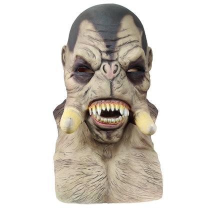 Halloween Orc Monster Latex Mask for Adults - Scary Warcraft-Inspired Costume Prop