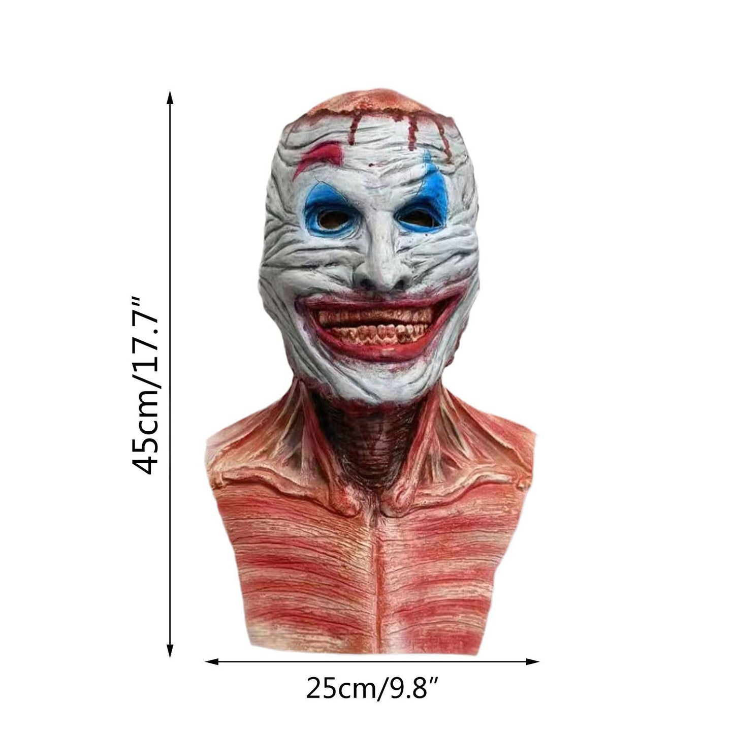 Halloween Scary Clown Latex Mask Headgear – DIY Horror Costume Accessory for Adults