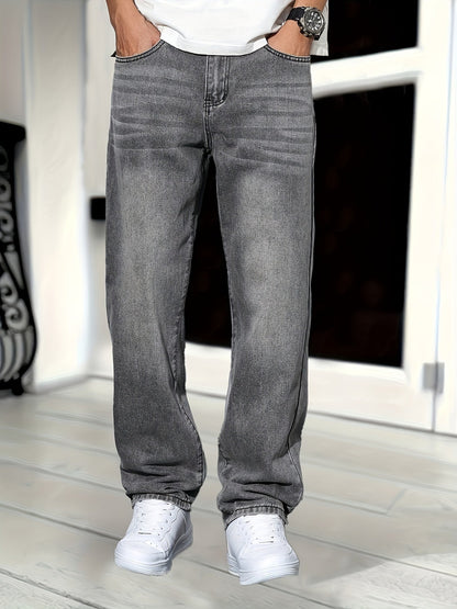 Men's Straight Leg Relaxed Fit Jeans for Everyday Style