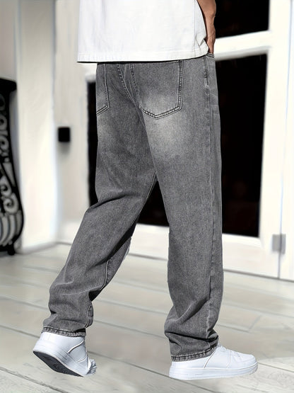 Men's Straight Leg Relaxed Fit Jeans for Everyday Style