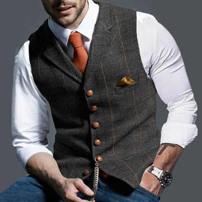 Shane – Casual Lapel Plaid Slim Fit Vest