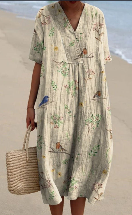 Christina – Comfortable Loose Printed Long Dress