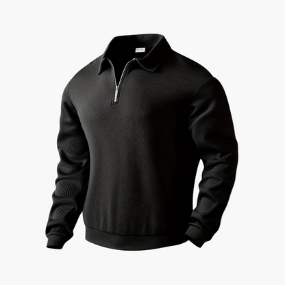 Men's Geometric Quarter-Zip Knit Sweater – Vintage-Inspired Casual Pullover