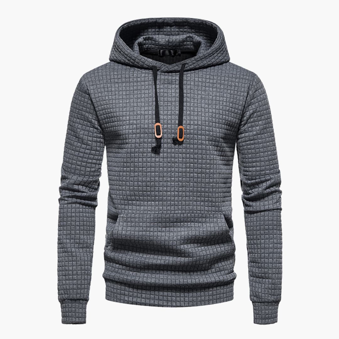 Men's Casual Plaid Hoodie Sweatshirt – Modern Relaxed Fit, Everyday Comfort