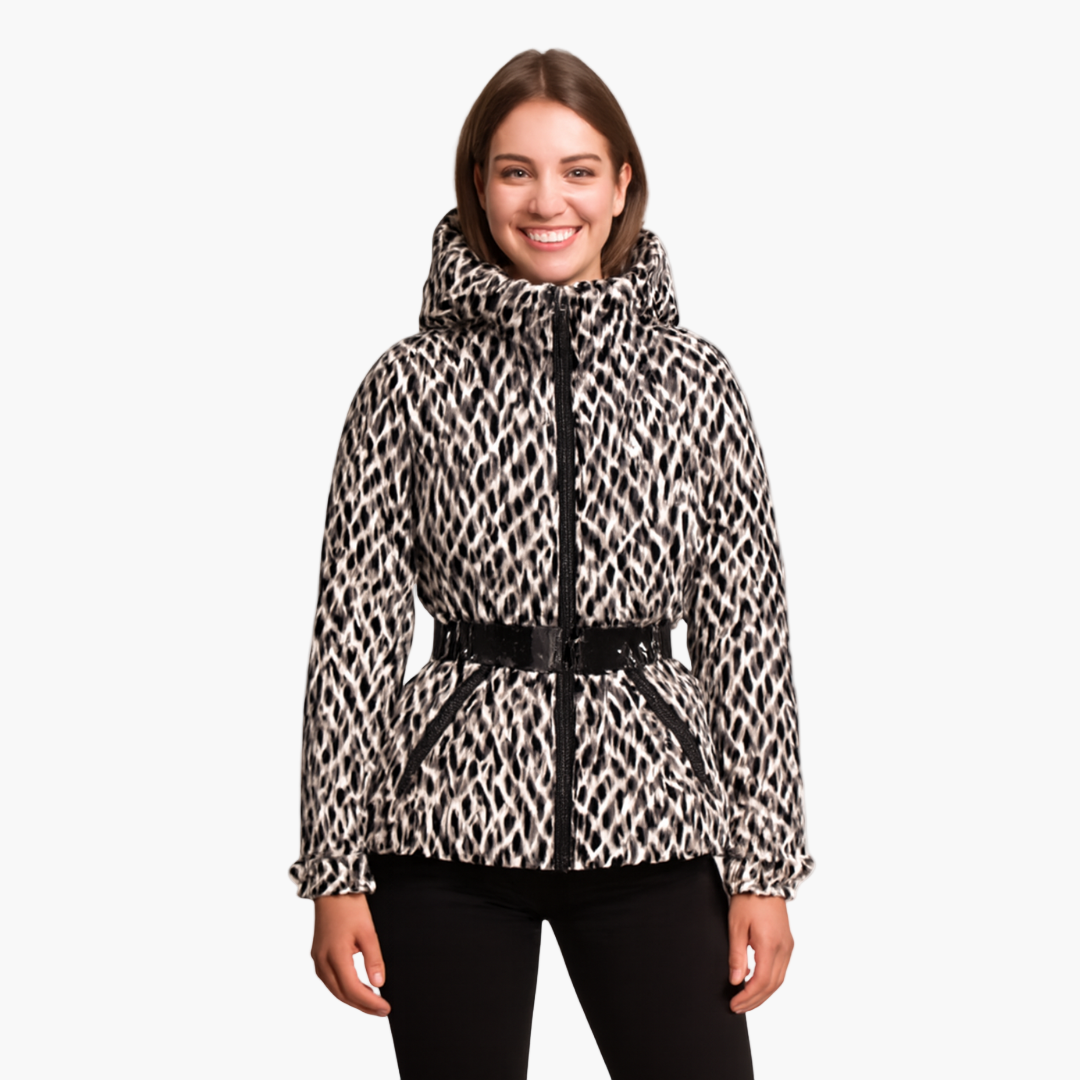 Women's Belted Hooded Puffer Jacket – Stylish Water-Resistant Winter Outerwear
