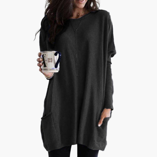 Women's Long Sweater Casual Loose Fit Pullover with Pockets