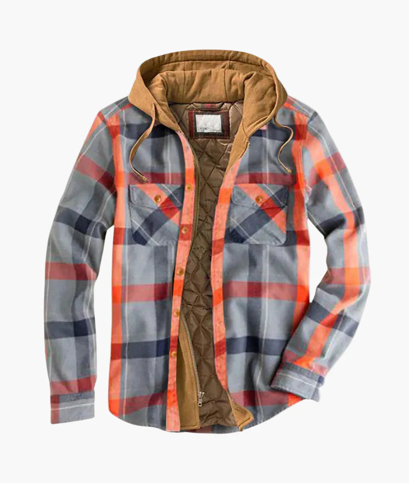 Men's Hooded Plaid Shirt Jacket for Everyday Comfort and Style
