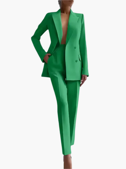 Women's Elegant Office Blazer Suit Set – Professional Two-Piece Summer Workwear