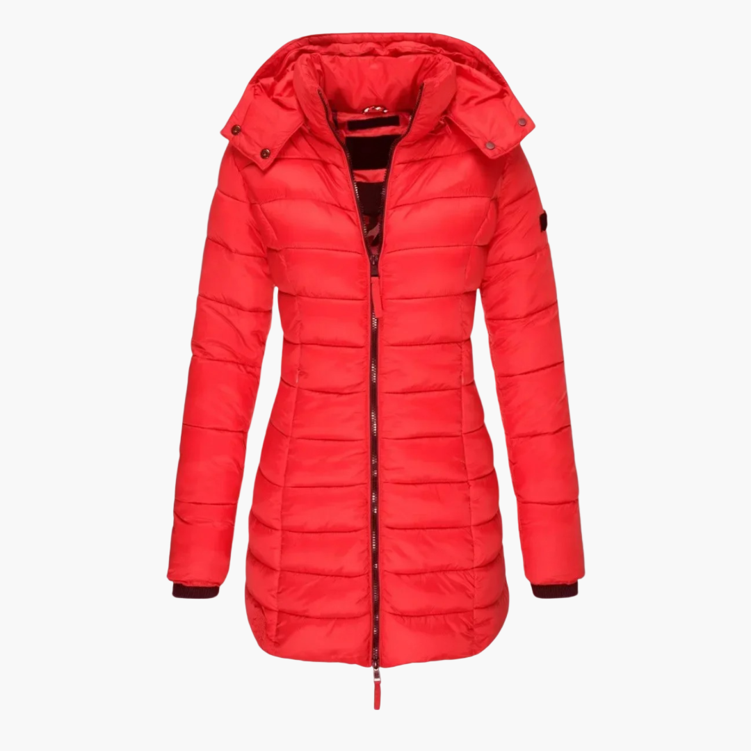 Women's Quilted Winter Parka – Elegant Long Puffer Coat for Cold Weather