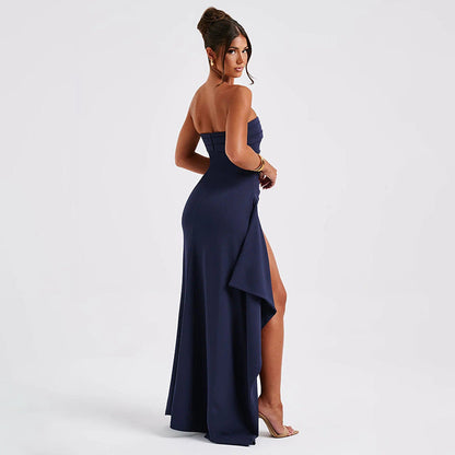Sophie – Strapless Pleated Long Dress