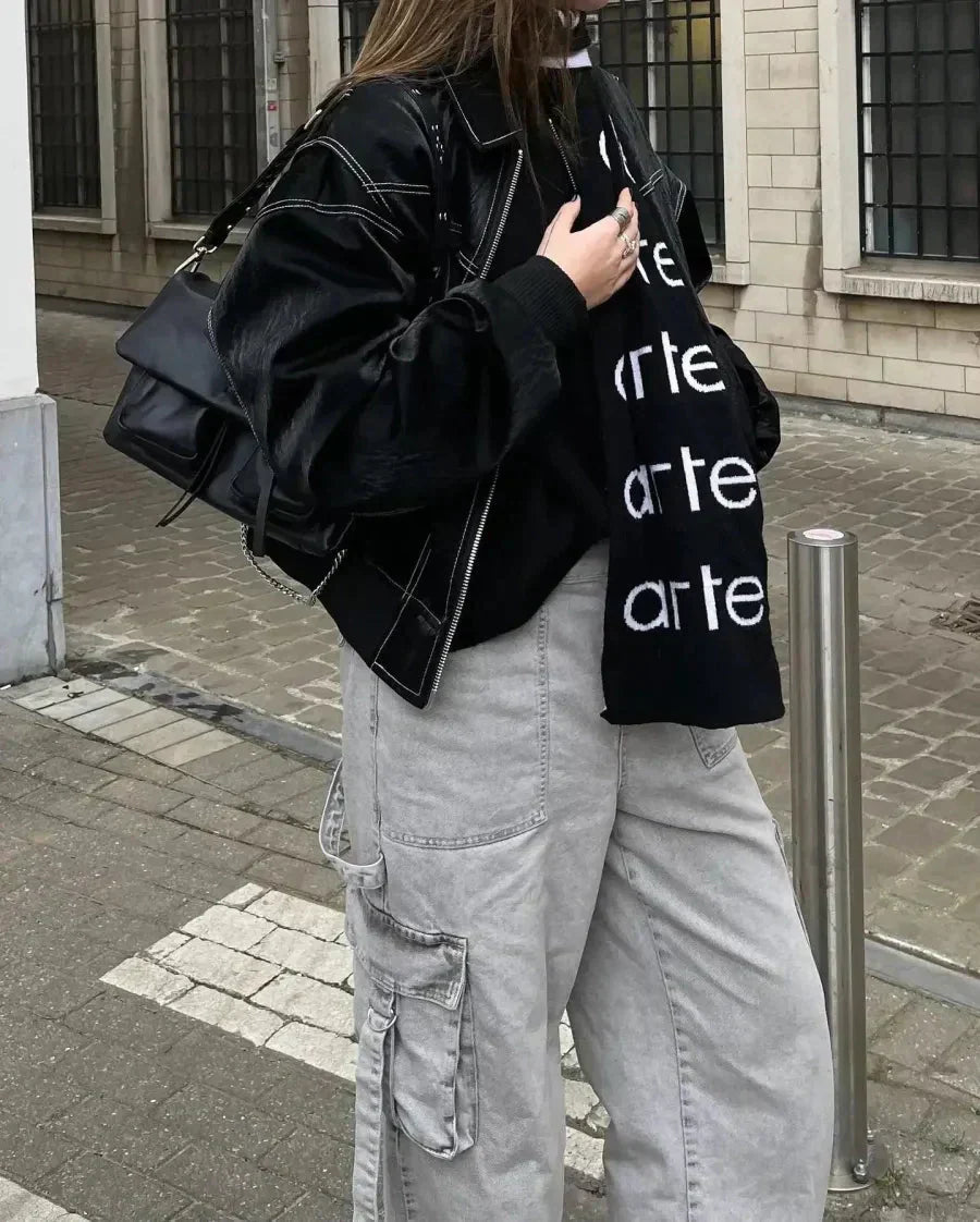 Women's Oversized Bomber Jacket – Casual Streetwear, Comfort Fit, Trendy Everyday Outerwear