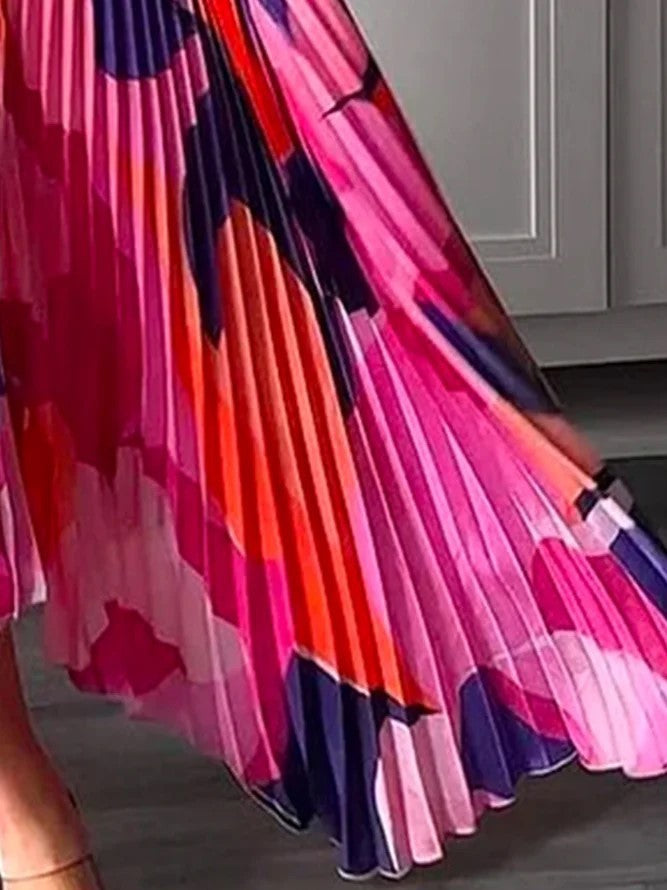 Women’s Halter Neck Pleated Maxi Dress – Bold Statement for Special Occasions