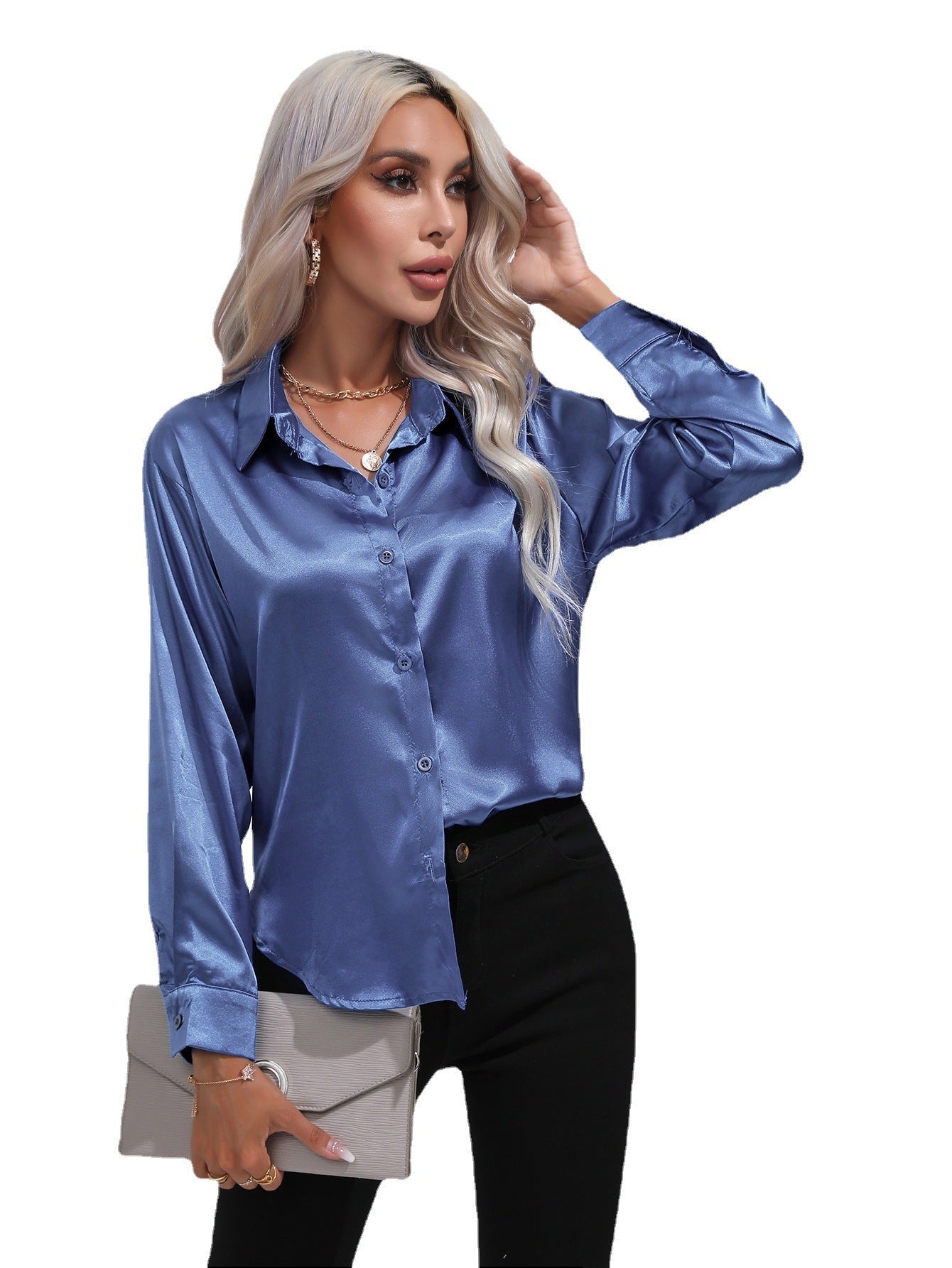 Harriet – Elegant Women's Satin Shirt