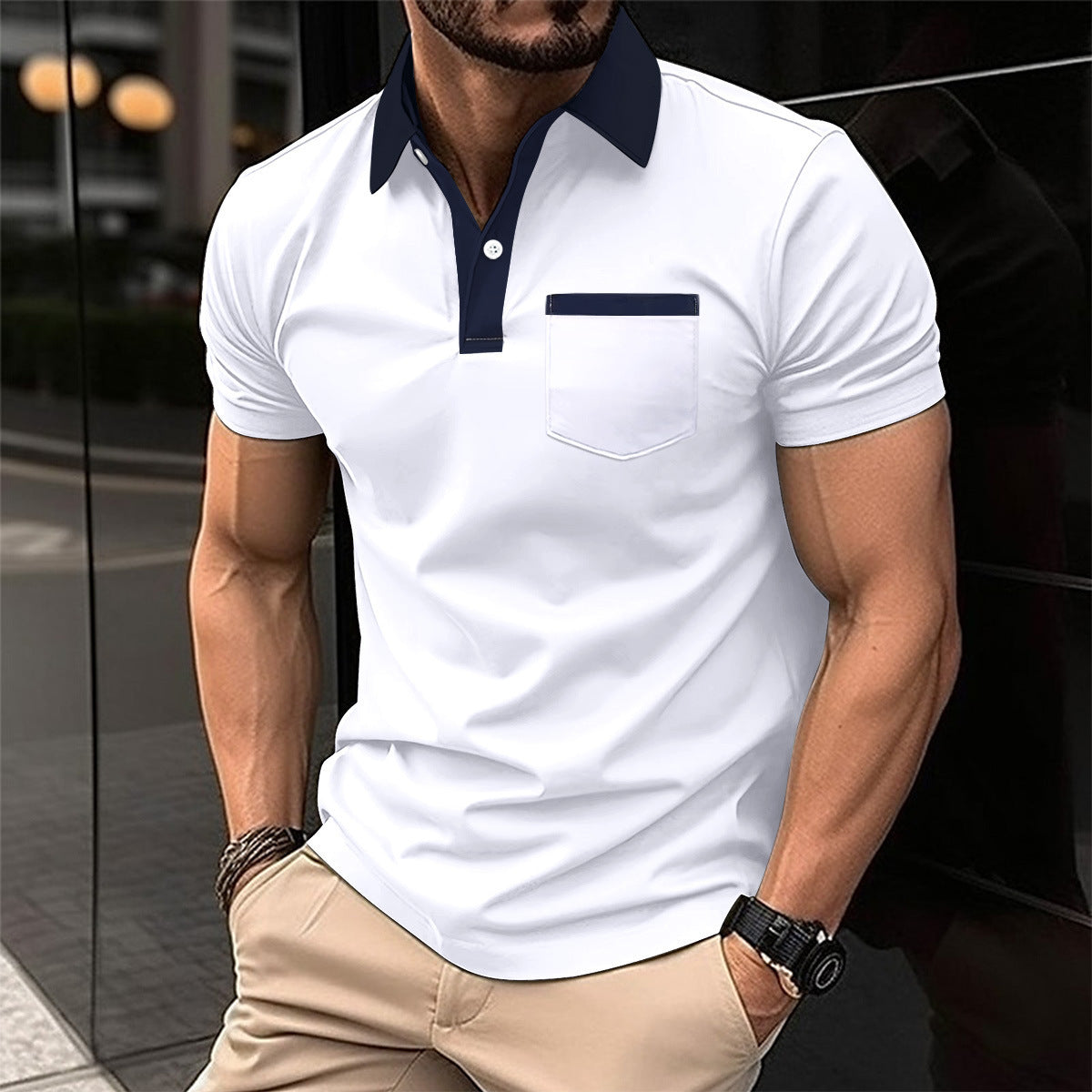Malcolm – Slim Fit Short-Sleeved Polo Shirt for Men