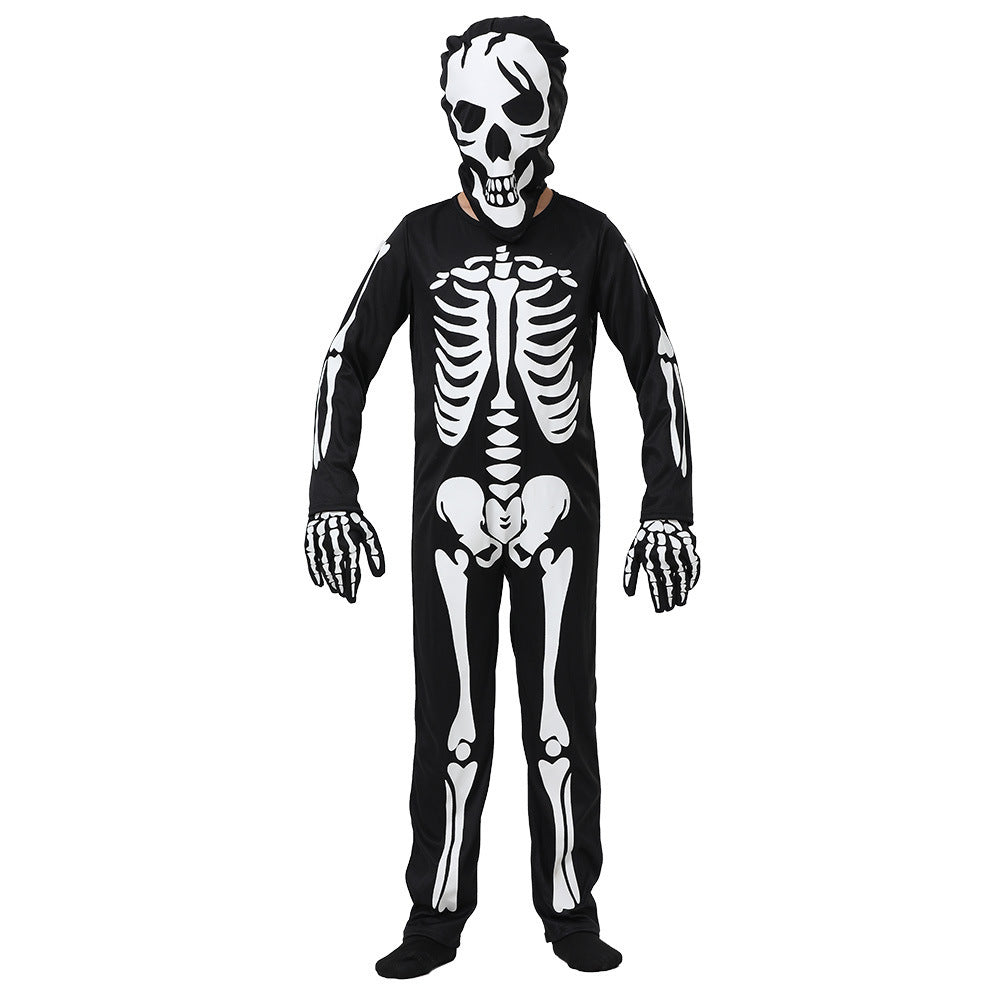 Halloween Glow-in-the-Dark Skeleton Costume for Kids – Spooky Party Bodysuit