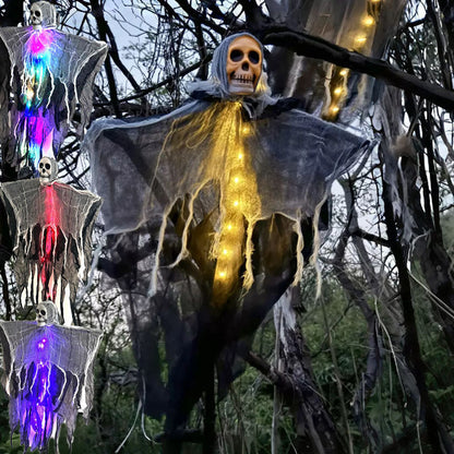 Halloween Hanging Ghost with LED Lights Decoration for Spooky Outdoor Parties