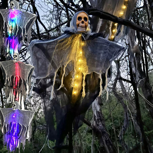 Halloween Hanging Ghost with LED Lights Decoration for Spooky Outdoor Parties