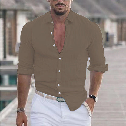 Alfred – Men's Linen Button-Up Beach Shirt