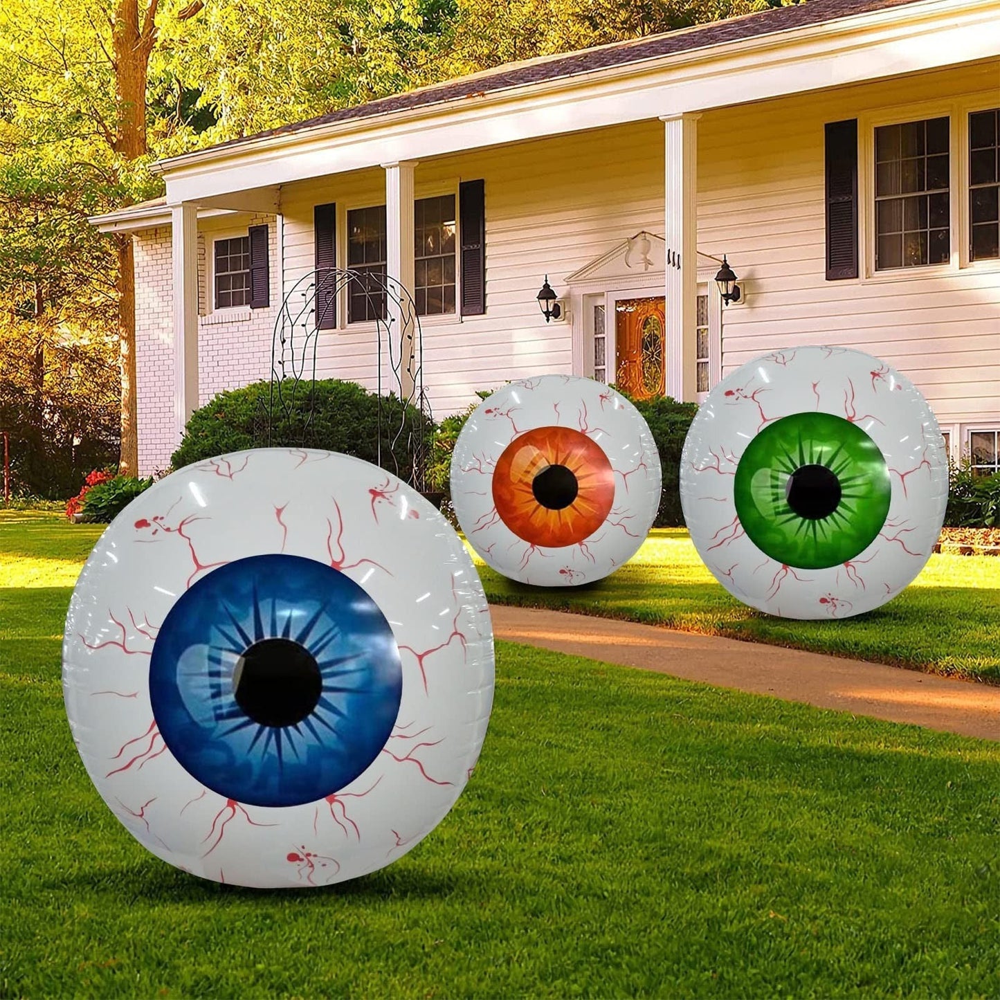 Halloween Inflatable Eyeball Yard Decorations for Spooky Party and Haunted House