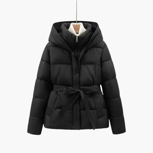 Women's Winter Parka Belted Coat – Elegant Puffer Jacket for Cold Weather