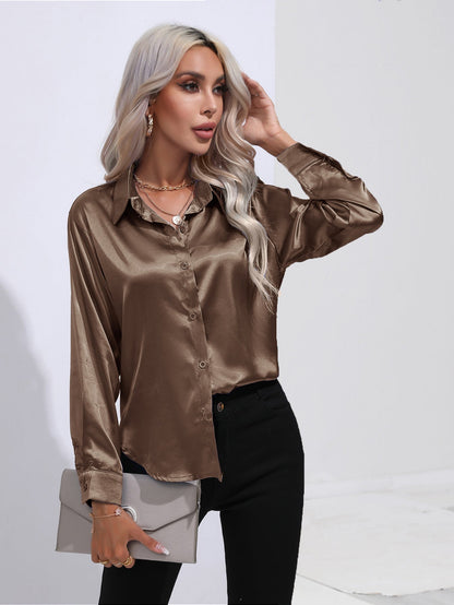 Harriet – Elegant Women's Satin Shirt