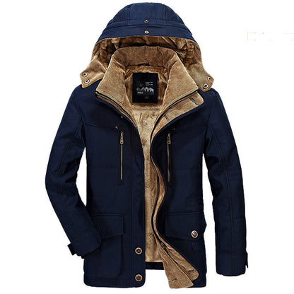 Walter – Thick Cotton Jacket with Hood and Pockets