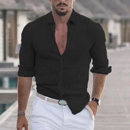 Alfred – Men's Linen Button-Up Beach Shirt