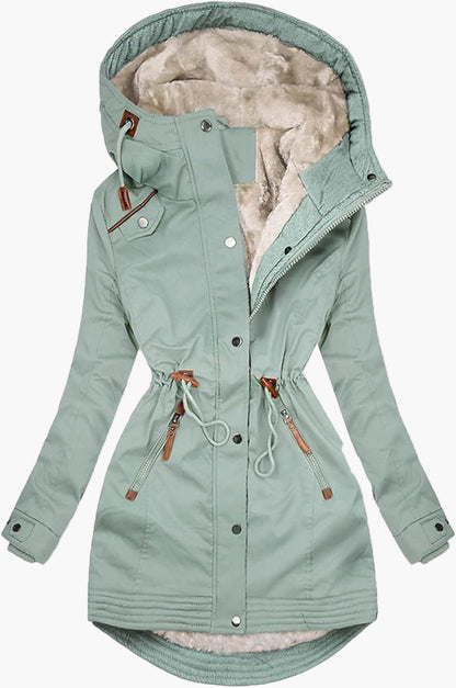 Women's Winter Parka Jacket with Faux Fur Hood – Warm Fleece Lined Outdoor Coat