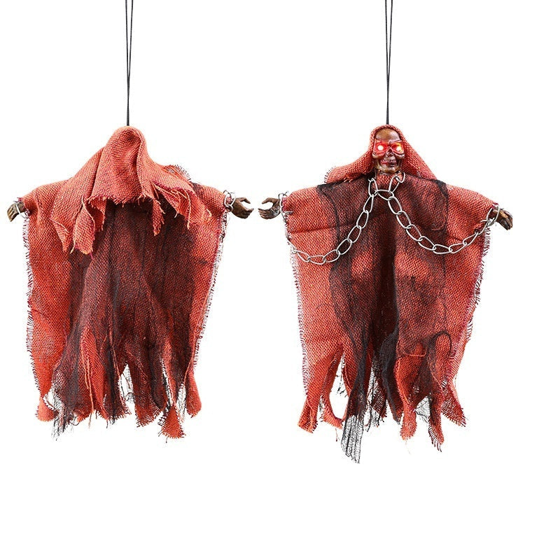 Halloween Hanging Ghost Chain Decorations with Light-Up Eyes – Spooky Party Prop for Indoor & Outdoor Decor