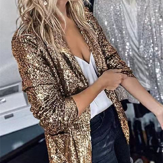 Joy – Sequined Long Sleeve Elegant Blazer