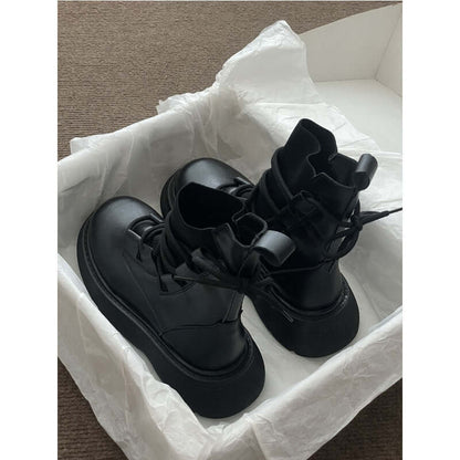 Women's Platform Lace-Up High Top Sneakers Fashion Casual Shoes