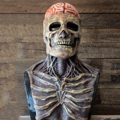 Halloween Brain Skeleton Latex Headgear Costume for Adults - Spooky Party Mask