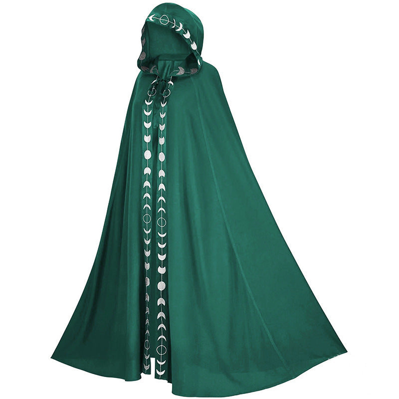 Halloween Unisex Wizard Hooded Cloak Cape Costume for Adults