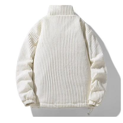 Men's Corduroy Puffer Jacket – Casual Winter Stand Collar Outerwear