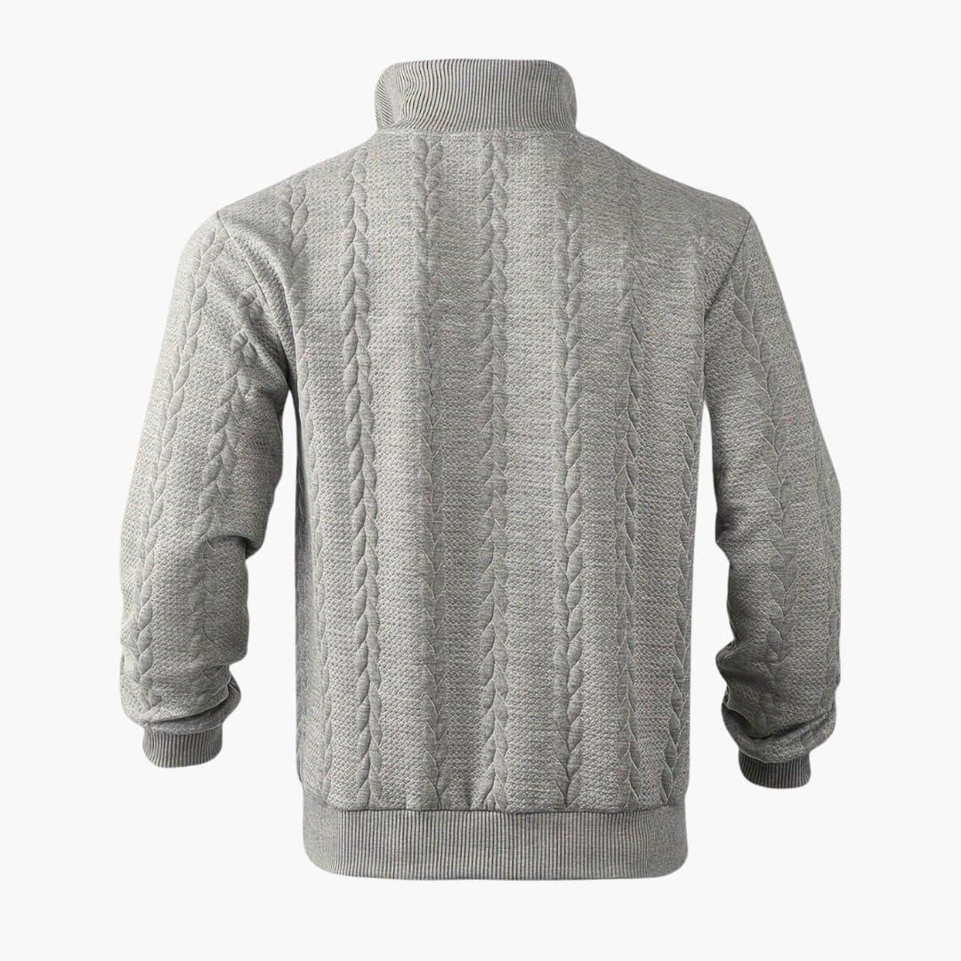 Men's Classic Half-Zip Cable Knit Pullover Sweater, Stylish and Warm for Everyday Wear