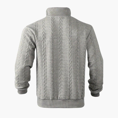 Men's Classic Half-Zip Cable Knit Pullover Sweater, Stylish and Warm for Everyday Wear
