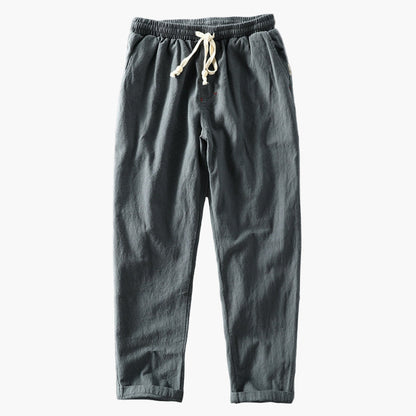 Men's Japanese Style Drawstring Trousers for Casual and Outdoor Wear