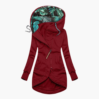 Women's Elegant Hooded Asymmetrical Coat – Stylish Everyday Outerwear