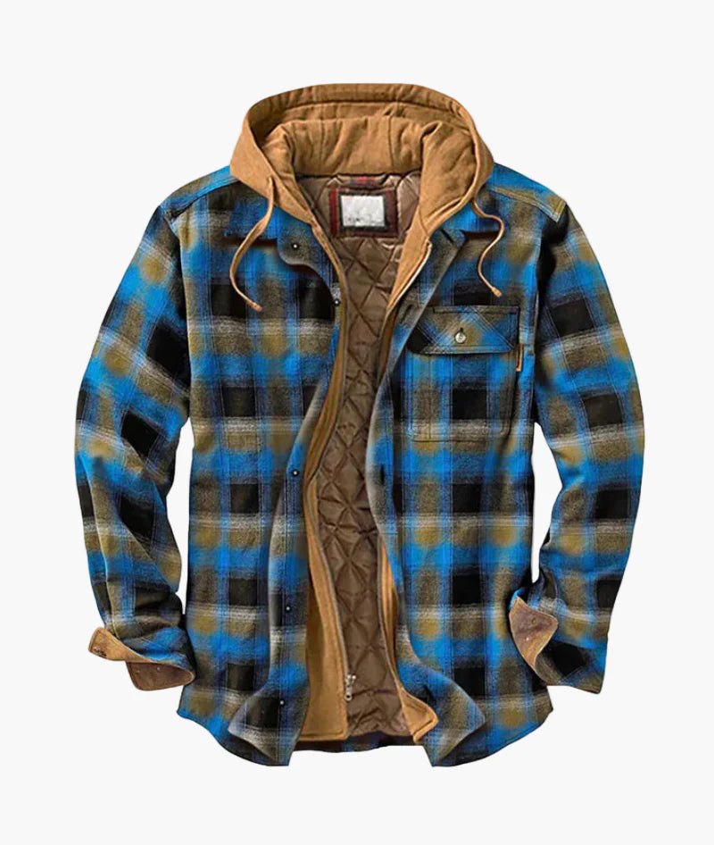 Men's Hooded Plaid Shirt Jacket for Everyday Comfort and Style