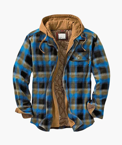 Men's Hooded Plaid Shirt Jacket for Everyday Comfort and Style