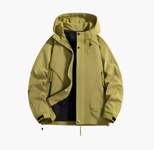 Men's Waterproof Windbreaker Outdoor Jacket – Lightweight Hooded Shell for Casual & Active Wear