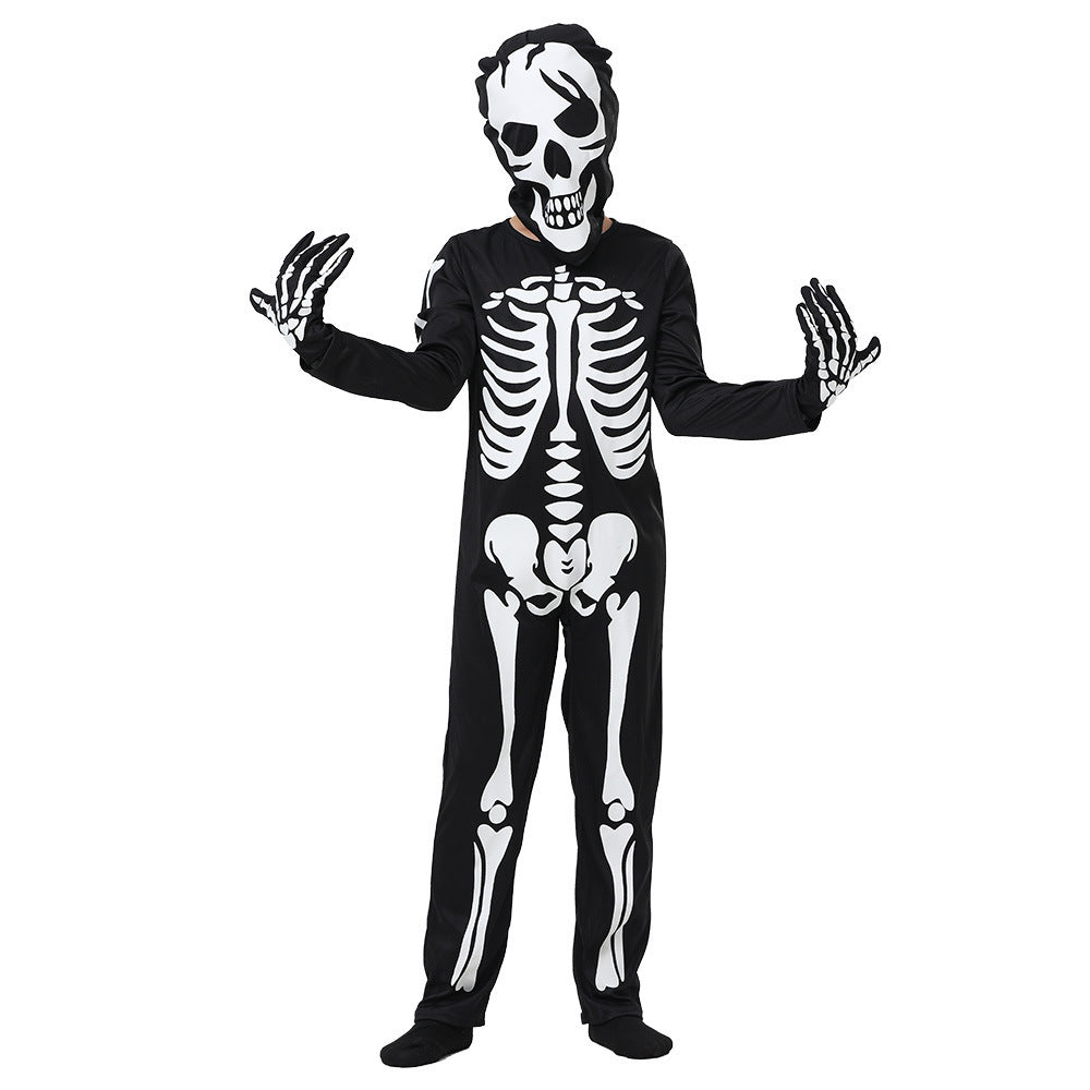 Halloween Glow-in-the-Dark Skeleton Costume for Kids – Spooky Party Bodysuit