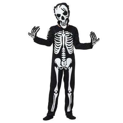 Halloween Glow-in-the-Dark Skeleton Costume for Kids – Spooky Party Bodysuit