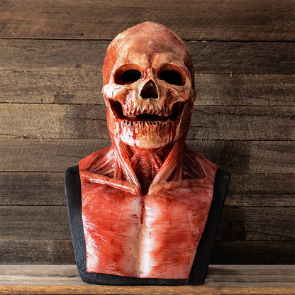 Halloween Bloody Skull Latex Mask for Adults – Scary Horror Costume Prop