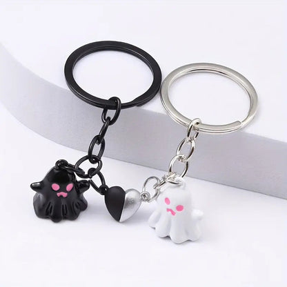 Halloween Ghost Couple Keychain Set – Cute Spooky Accessories for Halloween Parties and Gifts